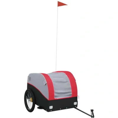 Image of vidaXL Bike Trailer Black and Red 45 kg Iron
