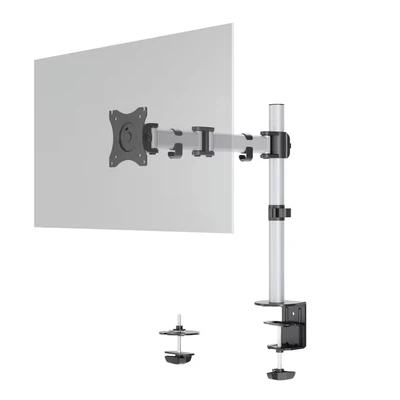 Image of Durable Monitor Mount Select for 1 Screen Stand with Clamp Desks VESA 75/100 21 27 Inch Screens Ergonomic, Height Adjustable, Rotate &amp; Tilt Securely Holds Upto 8KG