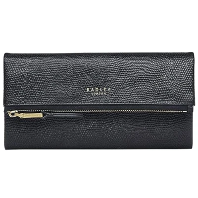 Image of RADLEY Faux Lizard Coleman Street Large Flapover Purse, Black