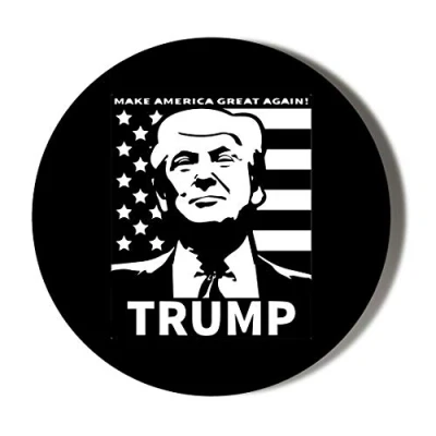 Image of Gift Insanity DONALD TRUMP MAKE AMERICA GREAT AGAIN BLACK AND WHITE 45mm Novelty Badge