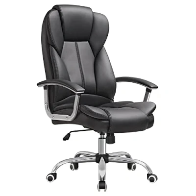 Image of SONGMICS Office Chair, Desk Gaming Chair with Armrests, Swivel Computer Executive Adjustable Height, Tilt Function, Home Office, Study, Ink Black OBG57BUKV1