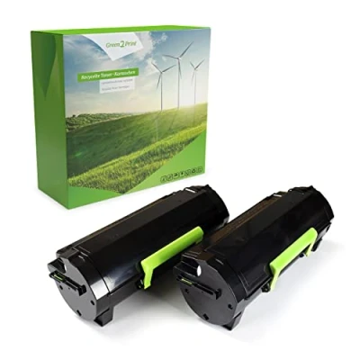 Image of Green2Print Toner Twinpack 2 cartridges 2x 5000 pages replaces Lexmark 51F0HA0, 512HA, 51F2H00, 512H, 51F2H0E, 512HE cartridge for MS312DN, MS415DN