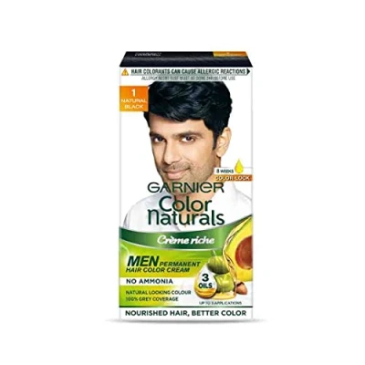 Image of Garnier Color Naturals Men Permanent Hair Colour Cream Natural Black 1