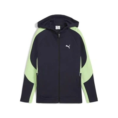 Image of Puma Evostripe Fullzip Unisex Zipup sweatshirt for kids, Size: 16y (15 16y), New navy