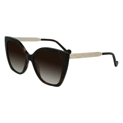 Image of Liu Jo Woman LJ752S 206 Sunglasses Plastic Havana Grey Cat Eye Photochromatic