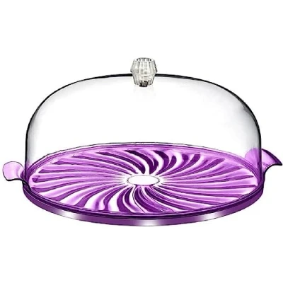 Image of Crystal Cake Stand With Dome Clear Like Dome, Gift Set Containers Plastic Large, Box Lid BPA Free Storage and Cupcake Holder Food (Crystal Box)