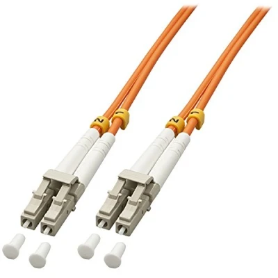 Image of LINDY 46480 1m LC OM2 50/125 Fibre Optic Patch Cable, Orange