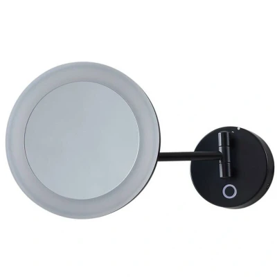 Image of Lucande LED cosmetic mirror Fyria, black, steel, CCT