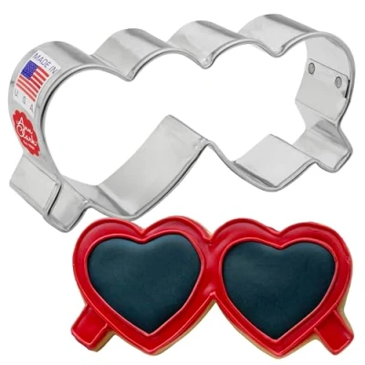 Image of Heart Sunglasses Cookie Cutter 3.8&quot;, Made in USA by Ann Clark