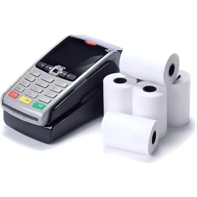 Image of 50 Rolls of 57x40 mm Thermal Credit Card PDQ Machine Till Rolls, Cash Register Paper Receipt, for POS EPOS EFTPOS terminals, Barclaycard Verifone Ingenico Move Sagem Spire Pax Worldpay