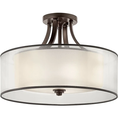 Image of Lacey 4 Light Semi Flush Mount, Mission Bronze, E27