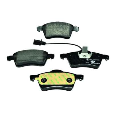 Image of 7D0698151D, 7D0698151F Brake pad set HELLA 8DB 355 008 931 with integrated wear warning contact VOLKSWAGEN: TRANSPORTER 4, 4 Bus
