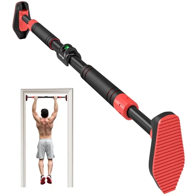 Image of SPORTNOW Pull Up Bar Doorway No Screws, Door Frame Chin with Level Metre, 96 130 cm (37.8&quot; 51.2&quot;) Width Adjustable for Home Gym, Max Load 200kg