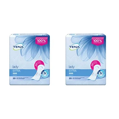 Image of 2 x TENA Lady Extra Duo Pack 10 Towels (20 TOWELS) FREE UK DELIVERY