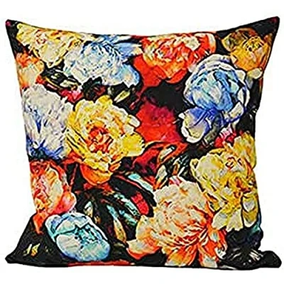 Image of Paoletti Chaumont Square Floral Cushion Cover Multicolour Cotton One Size