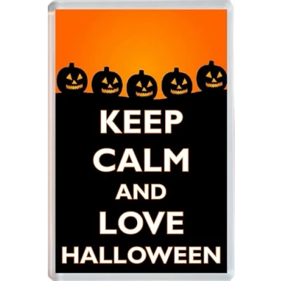 Image of Keep Calm and Love Halloween 96 x 67mm Jumbo Fridge Magnet/Magnets BBSFHM952