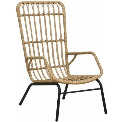 Image of vidaXL Garden Chair Outdoor Patio Rattan Look Light Brown Weather Resistant Comfortable Seating Easy to Assemble