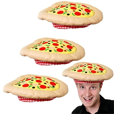 Image of Pizza Hat Italian Novelty Food Perfect for Fancy Dress Events Funny Costume Party Accessory Pack Of 1