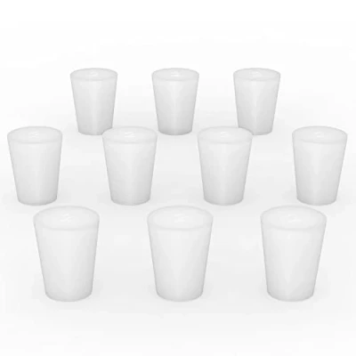 Image of stonylab Silicon Rubber Stopper, White Tapered Lab Seal Silicone Stoppers Plugs (10 Pack, 2#)