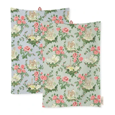 Image of Cath Kidston English Rose 2 Pack Of Tea Towels