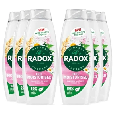 Image of Radox Mineral Therapy Shower Gel Feel Moisturised with Nature Inspired Mood Boosting Fragrance Body Wash for Men and Women Blended Chamomile Oat, 675ml (Buy 6)