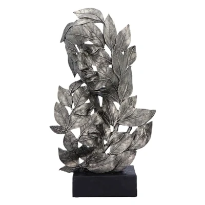 Image of Nemesis Now Natural Emotion Embrace 38cm, Resin, Silver, Mother &amp; Child Leaves Sculpture, Baby Shower, For Nature Art Lovers, Cast in the Finest Expertly Hand Painted