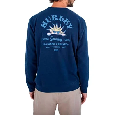 Image of Hurley Men&#039;s No Bummers Summer Fleece Crew Sweatshirt, Night Force, M