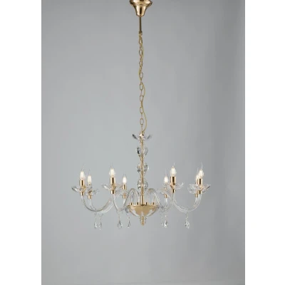 Image of RIFLESSO 8 Light Chandeliers Gold, Crystal 83x53cm