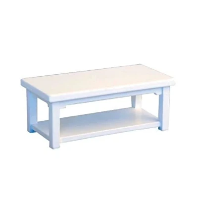 Image of Melody Jane Dolls House Modern White Coffee Table1:12 Scale Living Room Furniture