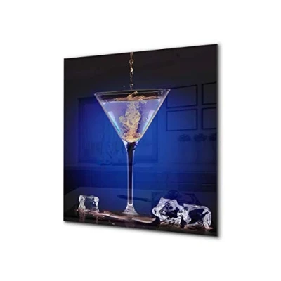 Image of Concept Crystal Stylish Tempered Glass backsplash kitchen splashback upstand BS09 Water splash Series: Ice Cube Drink