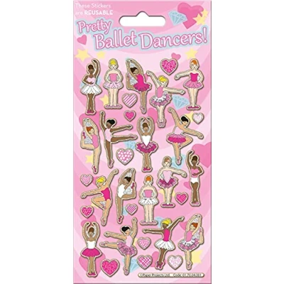 Image of Ballet Dancers Sparkly Reusable Stickers Perfect for Craft Activities Children and Adults on Non Porous Surfaces