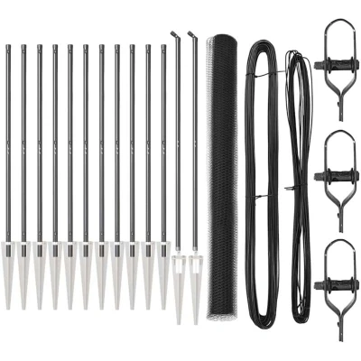 Image of vidaXL Fencing Set of 2 Grey Metal 25 x 1.5 m Durable