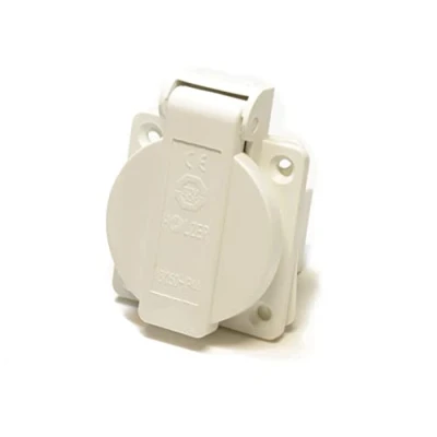 Image of HOLZER Pack of 8 recessed sockets, Schuko mounting 16 A, wet rooms, PA6, + flange seal (white)