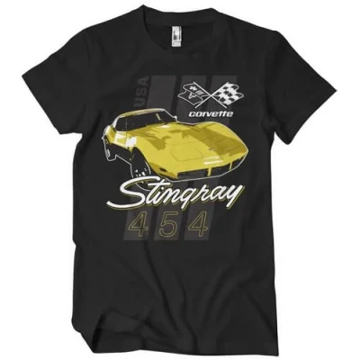 Image of Chevrolet Officially Licensed Corvette Stingray 454 Mens T Shirt (Black), X Large