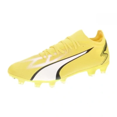 Image of Puma Ultra Match FG/AG Moulded stud football boots, Men&#039;s, Size: 11, Yellow blaze/white/black Synthetics/textile