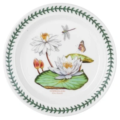 Image of Portmeirion Exotic Botanic Garden Salad Plate with White Water Lily Motif by