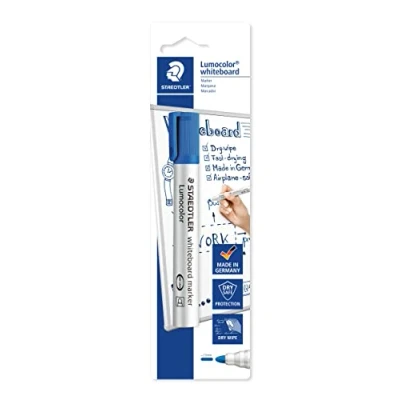 Image of STAEDTLER 351 3 BKDA Lumocolor Whiteboard Marker, Bullet Tip 2.0mm Line Width Blue (Pack of 1)