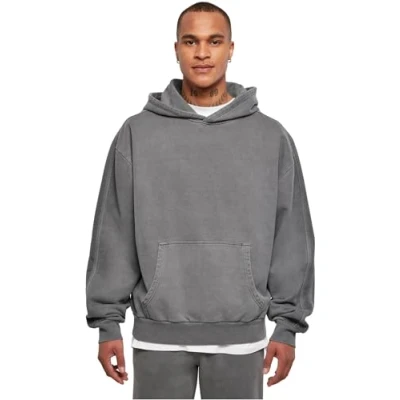 Image of Urban Classics Garment DYE Hoodie, Men&#039;s, Size: Large, Darkshadow