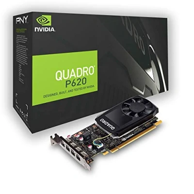 Image of PNY Quadro P620 DVI Professional Graphic Card 2GB GDDR5 PCI Express 3.0 x16, Single Slot, 4x Mini DisplayPort, 5K Support, Ultra quiet active fan