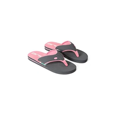 Image of Animal Swish Womens AOP Recycled Flip Flops Slip on, Lightweight Sandals with Soft padded upper straps For Spring, Summer, Beach &amp; Outdoors Charcoal Adult Shoe Size 5