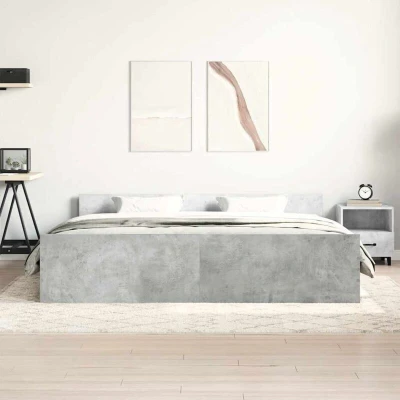 Image of vidaXL Bed Frame without Mattress Concrete Grey 200x200 cm
