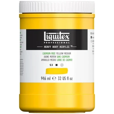 Image of Liquitex Acrylic Paint, Kadmiumfrei Gelb Hell, 946 ml (Pack of 1)