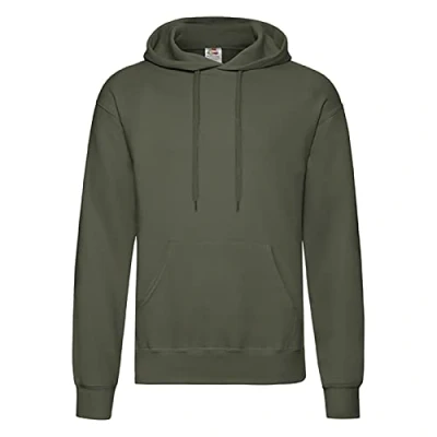 Image of Fruit of the Loom Men&#039;s Hooded Sweatshirt, Classic Olive, Small