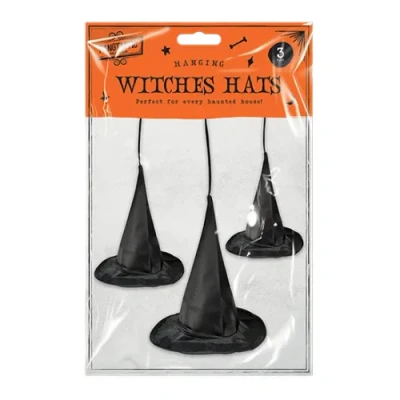 Image of Gem Imports Halloween Witch Hat Hanging Decorations 20cm Pack of 3