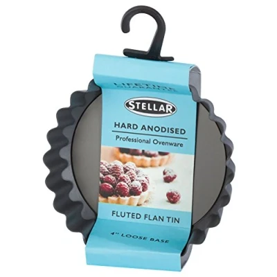 Image of Stellar Hard Anodised Expert 9cm Fluted Flan Tin Loose Base