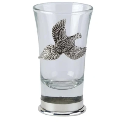 Image of Bisley Shot Glass with pewter (Pheasant) in a presentation box