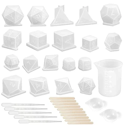 Image of NA Woohome 37 PCS Dice Silicone Resin Mould Number Letter Operation Epoxy Casting Moulds Set Multiple Styles Jewelry with Measuring Cups for Craft DIY
