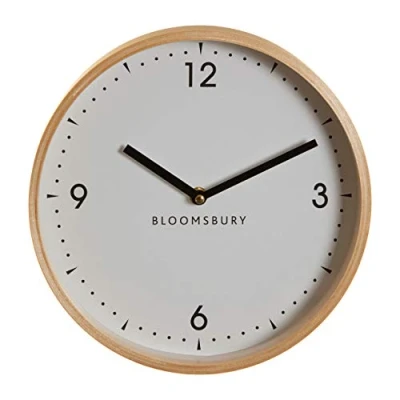 Image of Premier Housewares Wall Clock, Glass, Wood, White