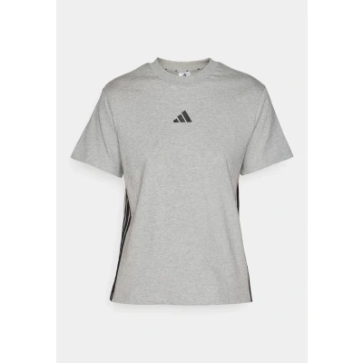 Image of adidas Sportswear Essentials Stripes Print Tshirt White black, Women&#039;s, Size: XXS, black