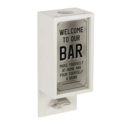 Image of Grey Garden Bar Bottle Opener Plaque 26cm x 10.5cm (1 Pc.) Premium Quality MDF &amp; Glass, Unique Design Ideal for Gardens